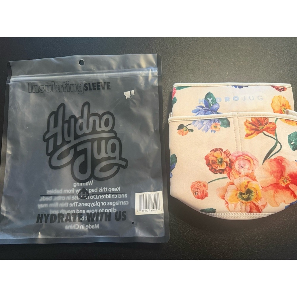 Hydro Jug Sleeve And Strap White Floral Print NEW